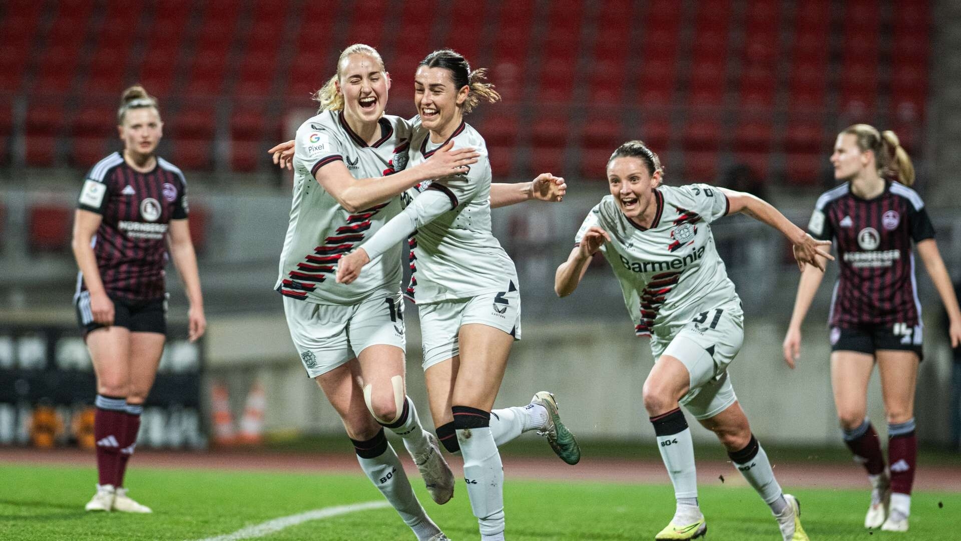 Bayer 04 Women win first three-pointer of the second half of the season in Nuremberg | 13th matchday