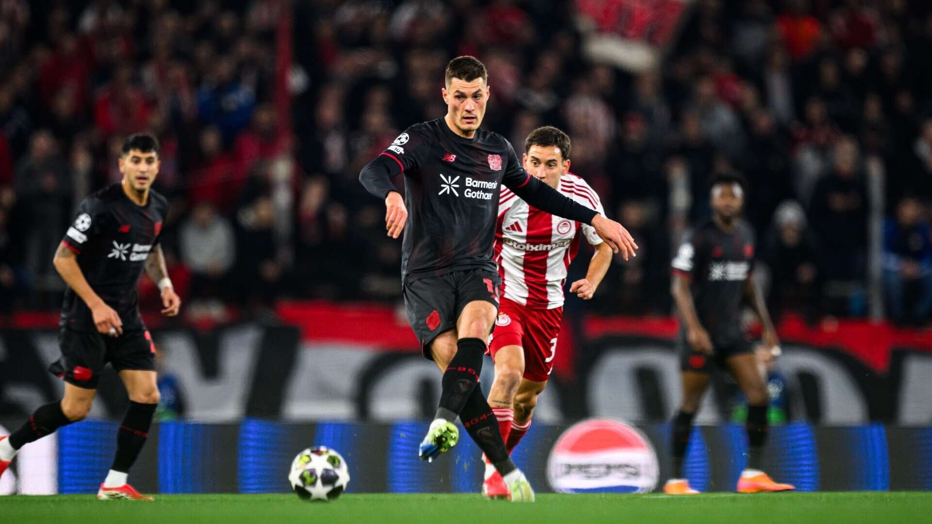 Olympiacos downed: Werkself celebrate after Schick brace in play-off first leg | Play-offs UCL