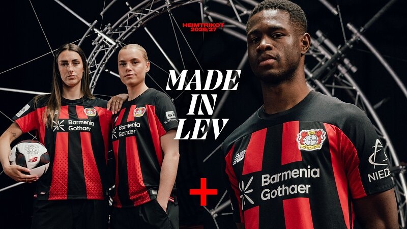 Das neue Bayer 04-Heimtrikot: 2026/27 wieder im klassischen Streifen-Look